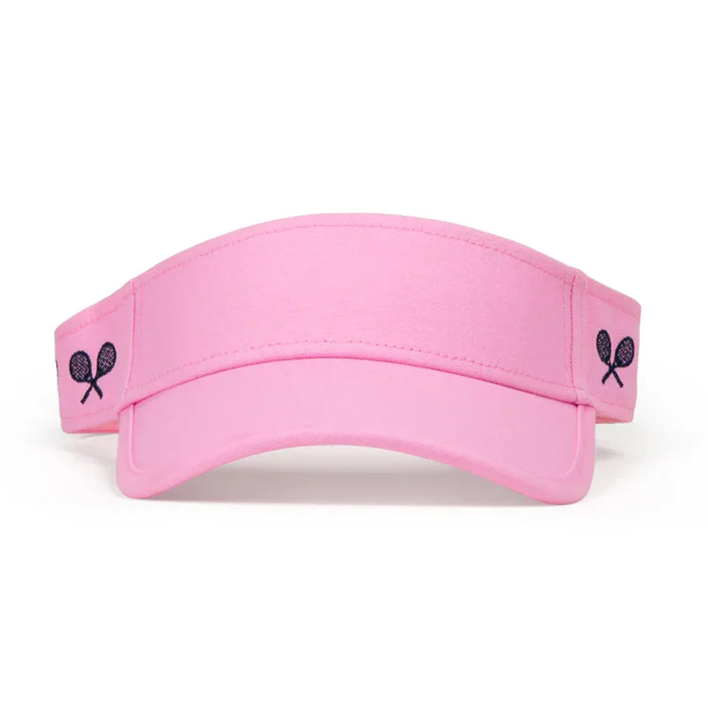 Juniors` Tennis Canvas Visor Pink Crossed Racquets
