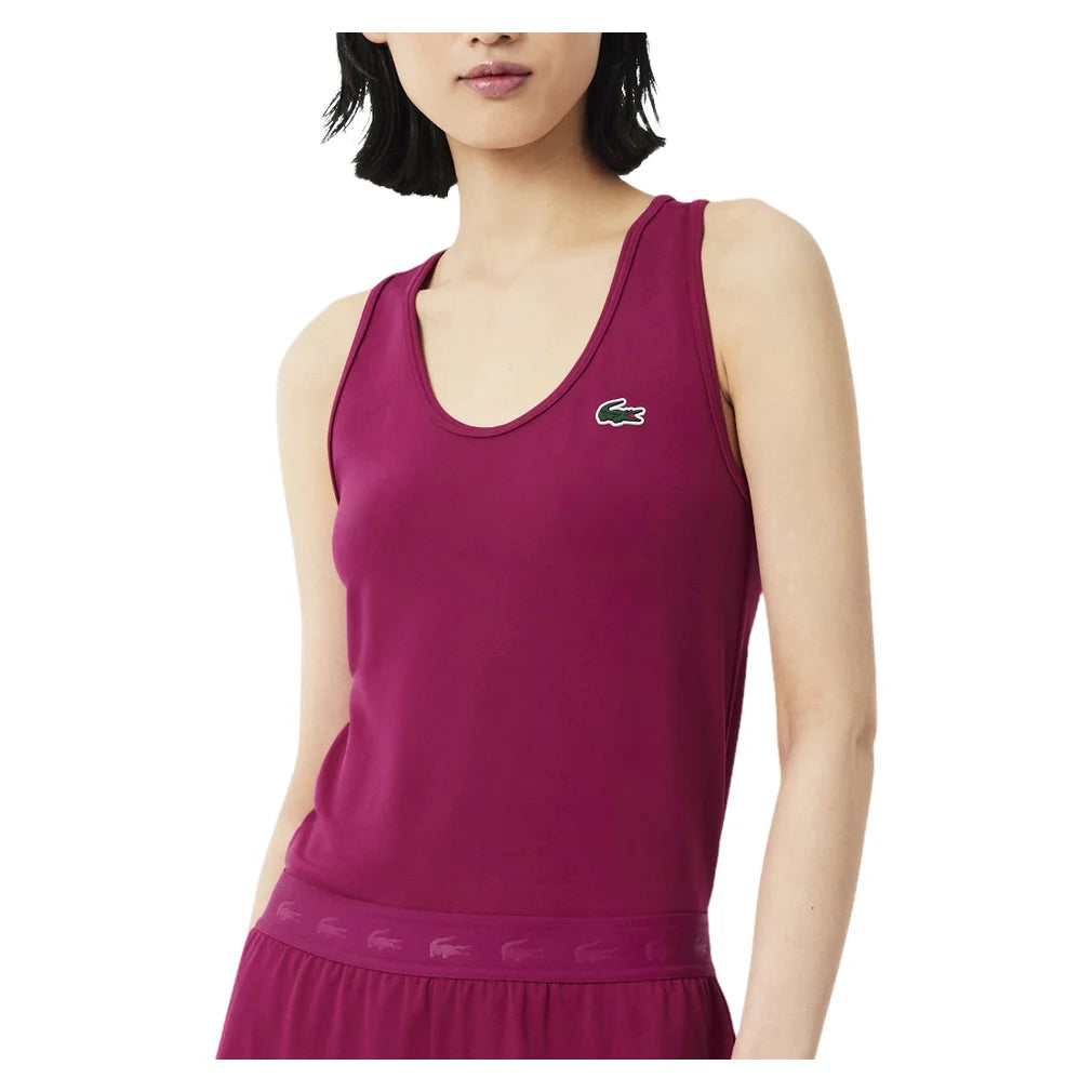 Women's Essentials Training Tank Rubine Red, Lacoste, Pickleball Express, TF0160-JBDF26-1