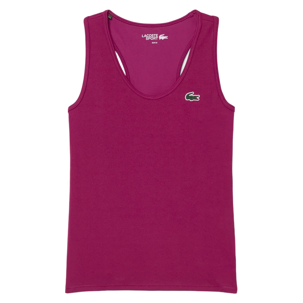 Women's Essentials Training Tank Rubine Red, Lacoste, Rubine Red, Pickleball Express, TF0160-JBDF26-RUBINE-RED-1
