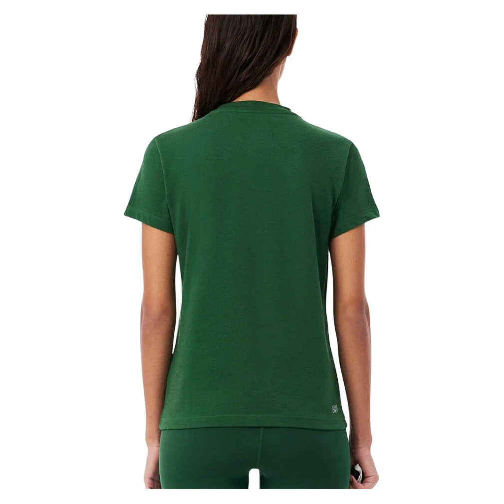 Women's Core Performance Tennis Tee Green-Apparel-Lacoste-TF9246-132-1-Tennis Express