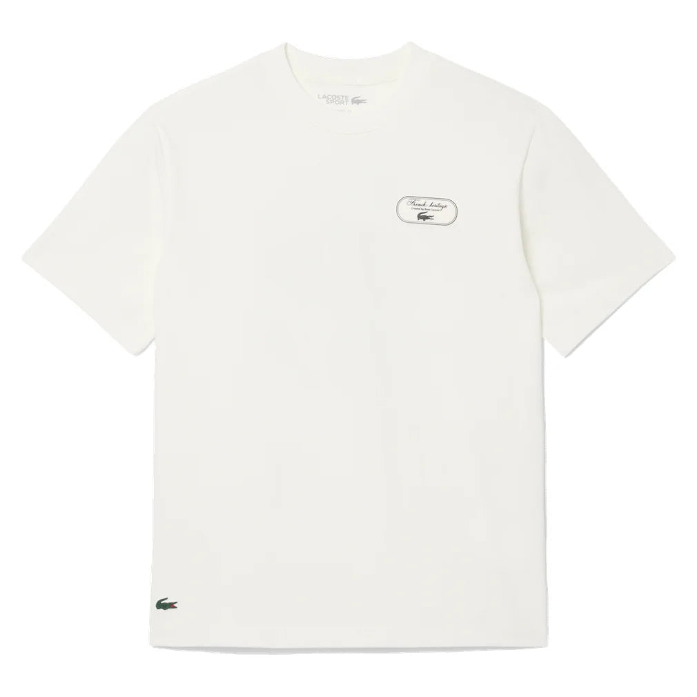 Men's Heritage Graphic Tee, Lacoste, 70V Flour, Pickleball Express, TH6729-F26-70V-FLOUR-1