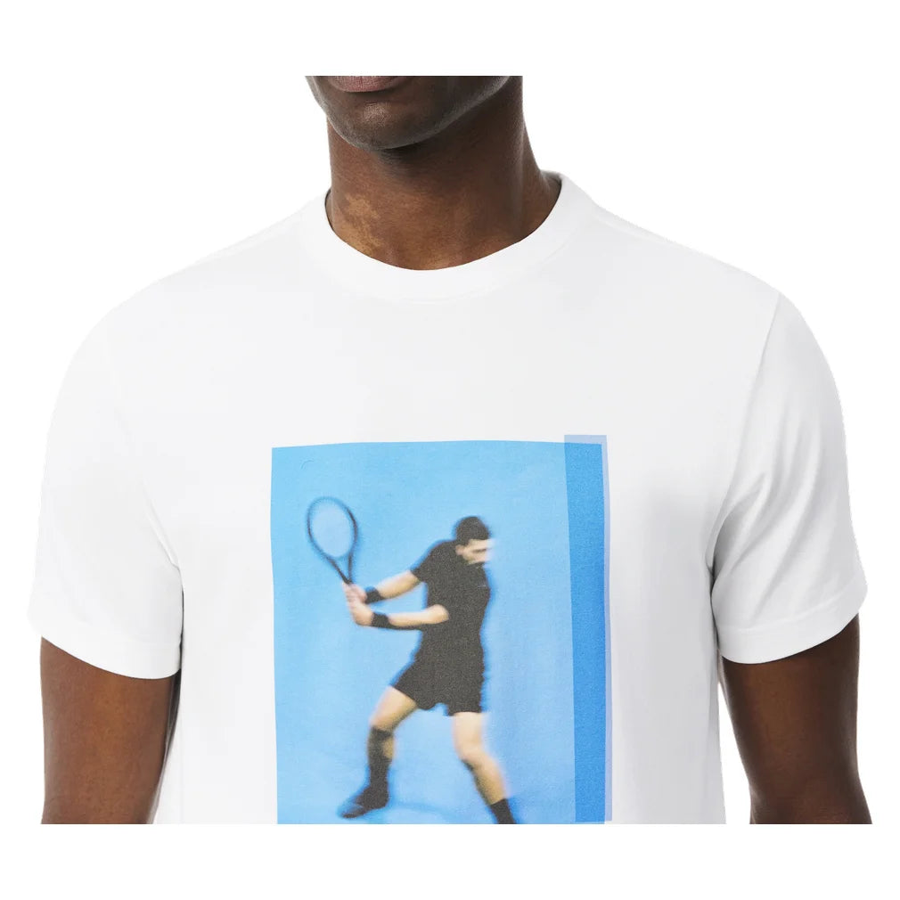 Men's Novak Djokovic Signature Tee White, Lacoste, Pickleball Express, TH6746-001F26-2
