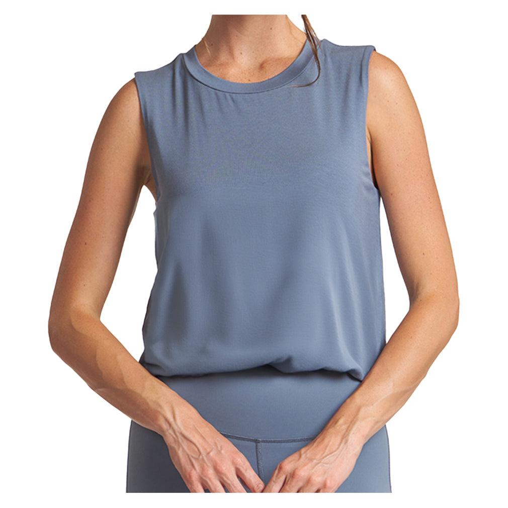 Women's Bubble Hem Muscle Tank Indigo