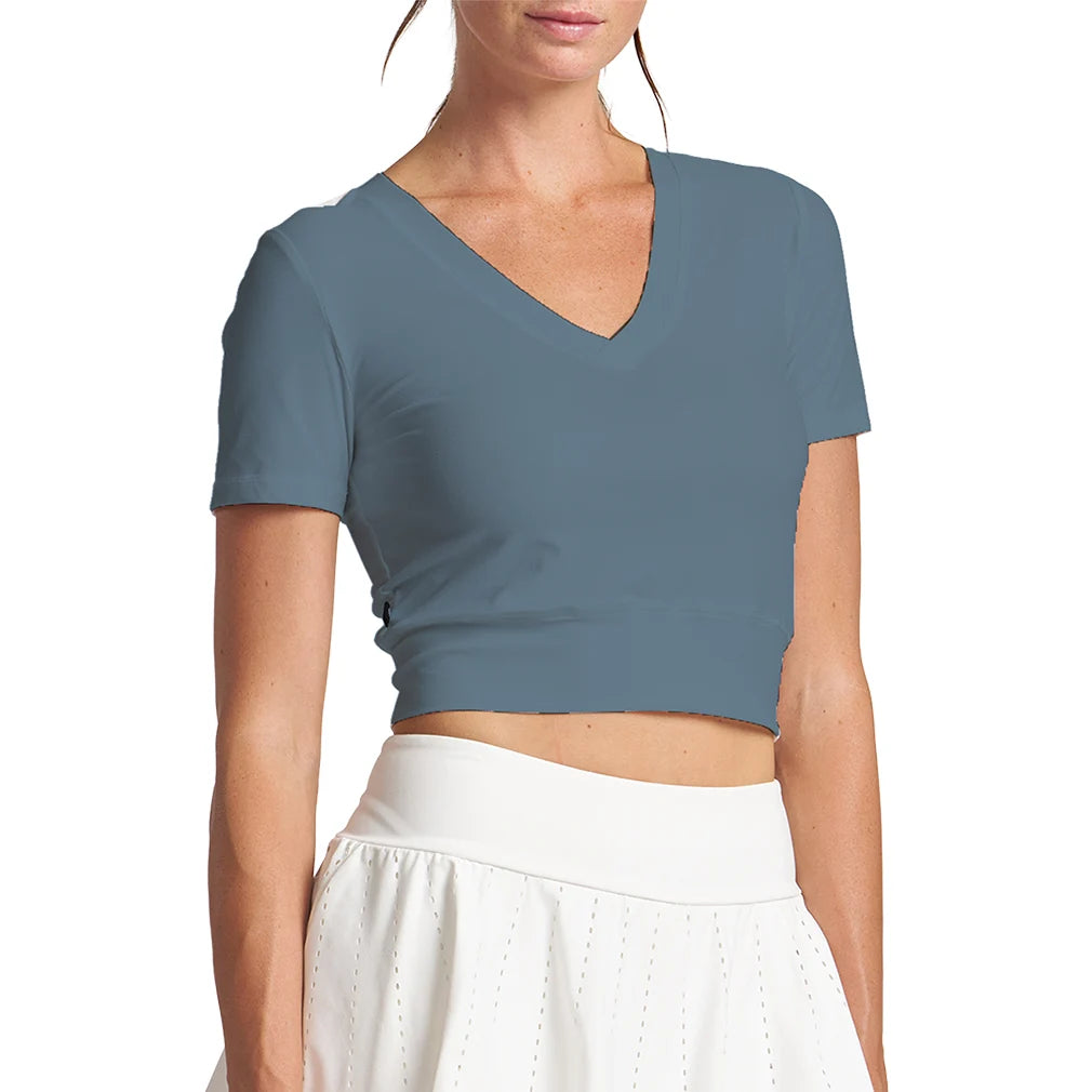 Women's Double-V Crop Tee Basalt