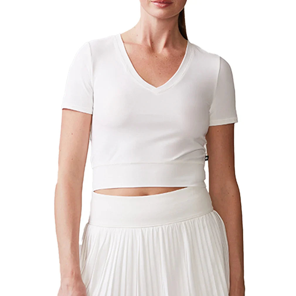Women's Double-V Crop Top White