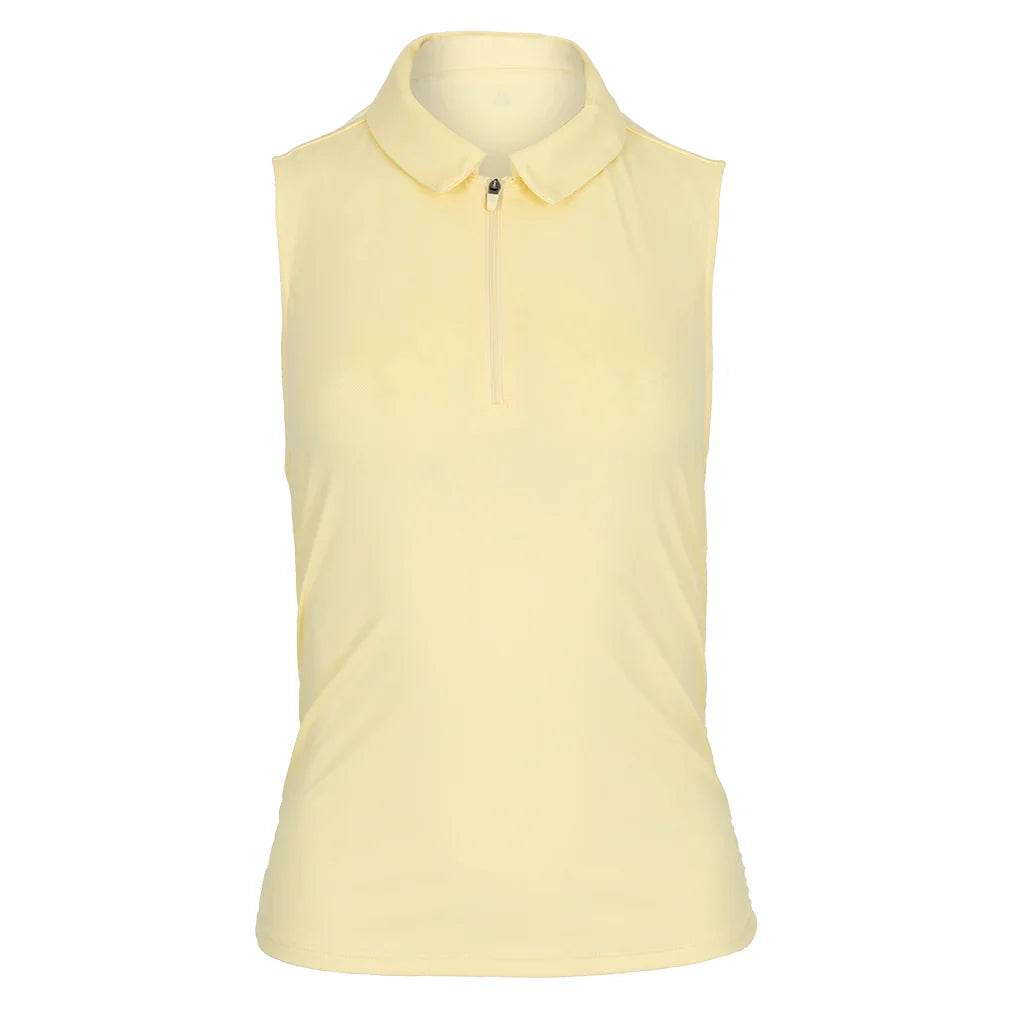 Women's Shirred Zip Polo Tank