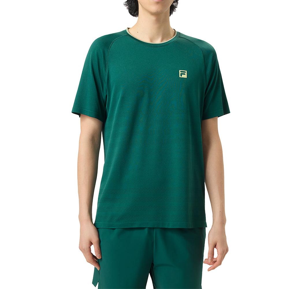Men's Center Court Ace Seamless Crew Rainforest and Iceberg Green