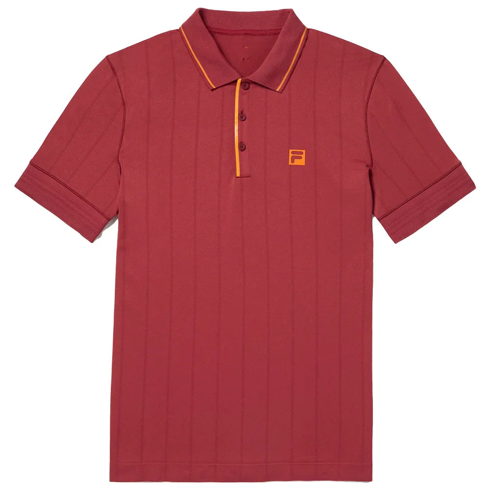 Men's Center Court Ace Seamless Polo Tibetan Red and Oriole