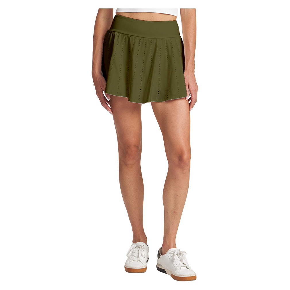 Women`s Endure Perforated Tennis Skort Deep Olive