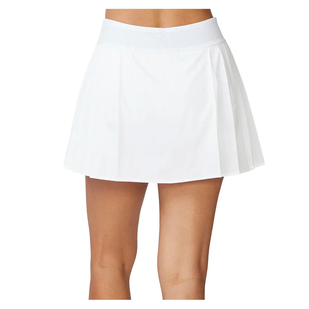 Women's Flat Front Pleated Skort White