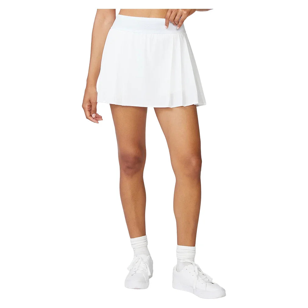 Women's Flat Front Pleated Skort White
