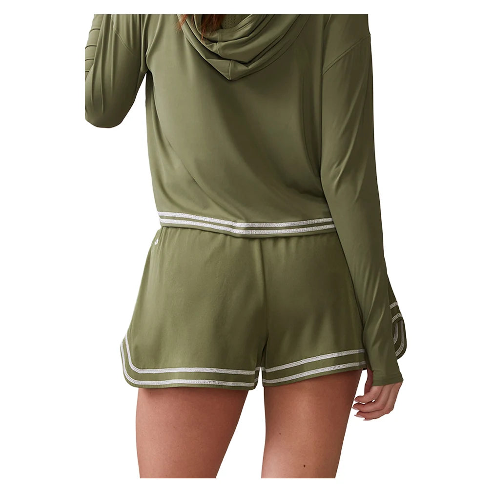 Women`s Novelty Stitch Run Tennis Short Deep Olive