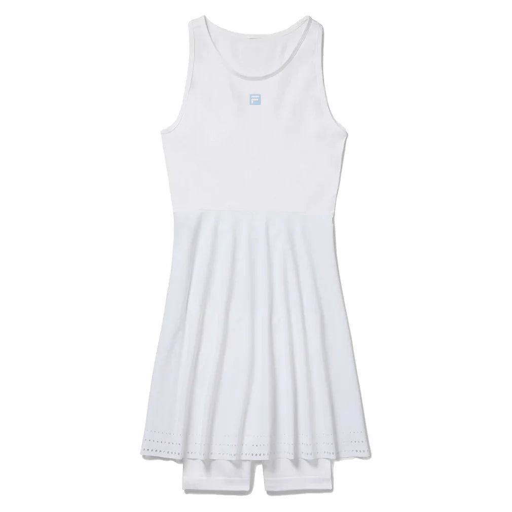 Women's Center Court Seamless Dress White and Reflective Silver