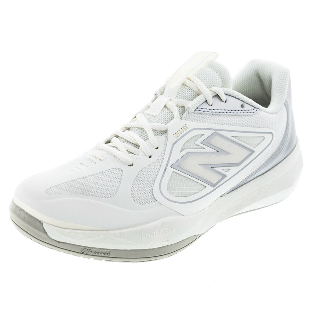 Women's FuelCell 796v5 2E Width Court Shoes Sea Salt and Metallic Silver 877 C