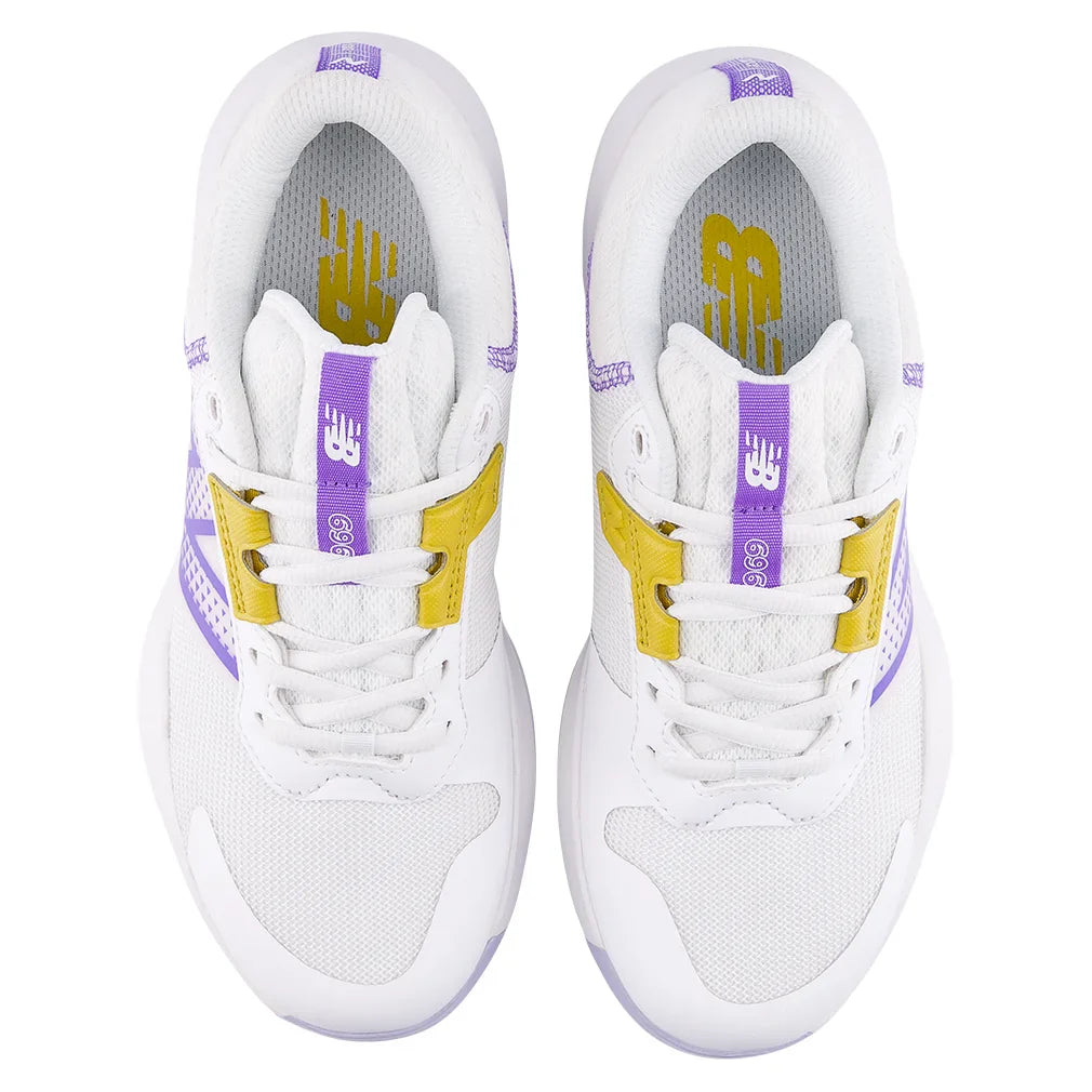 Women's 696v6 D Width Court Shoes White and Daybreak