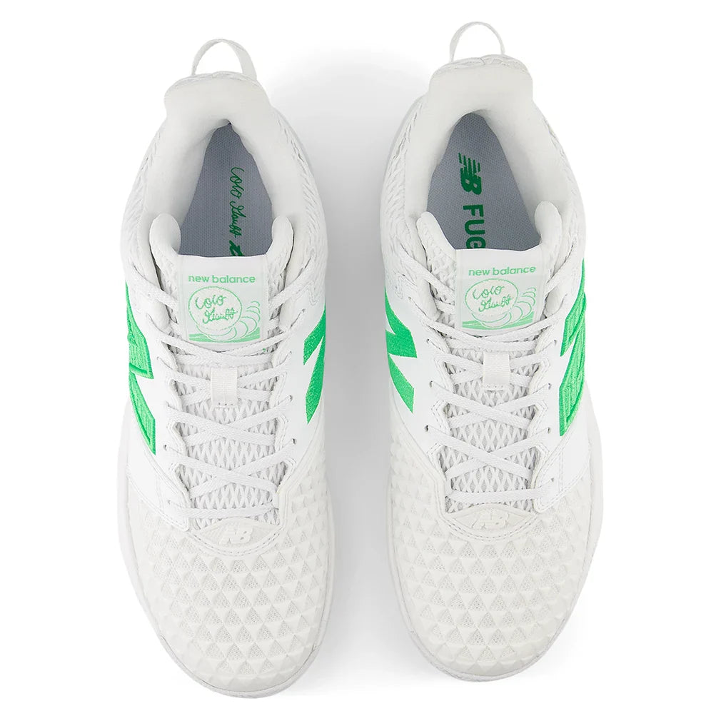 Women's Coco CG2 D Width Court Shoes White and Green Apple