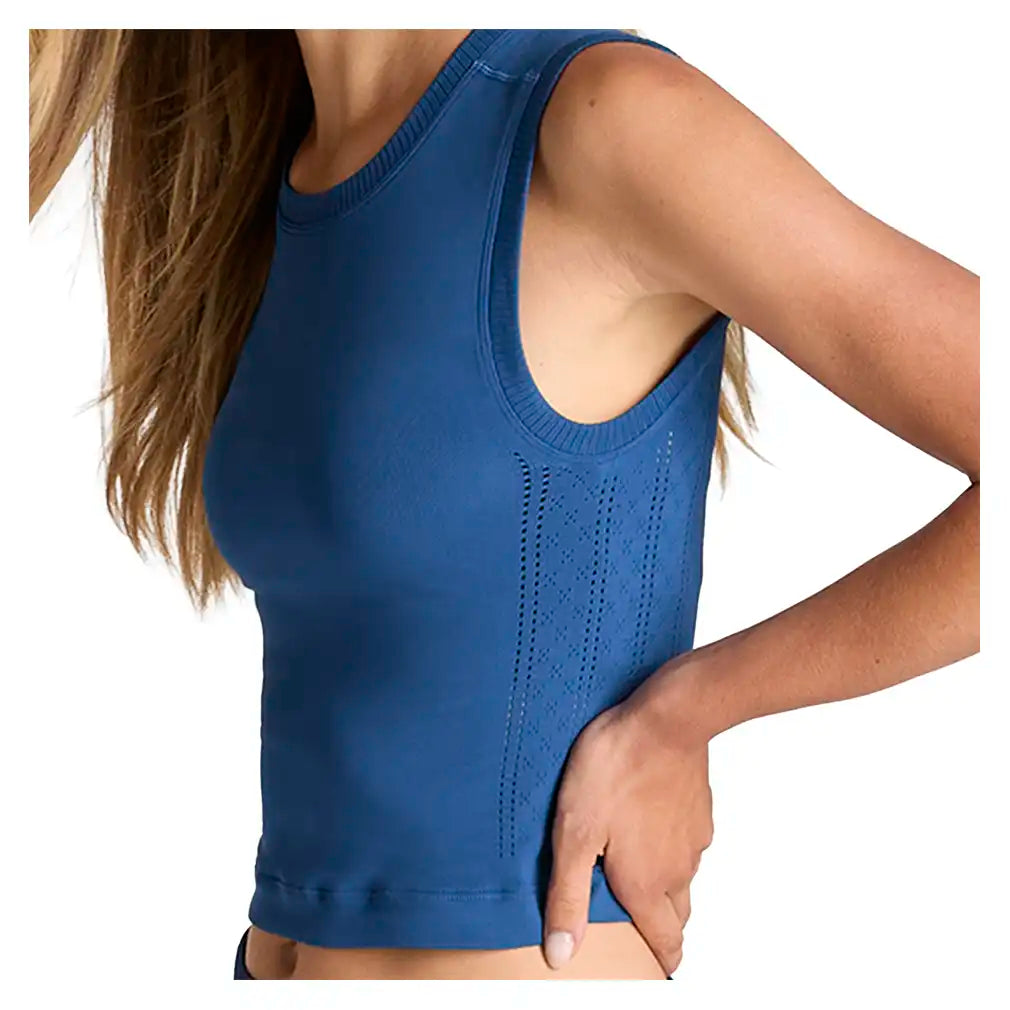 Women's Pro Seamless Pointelle Tank Blue Quartz