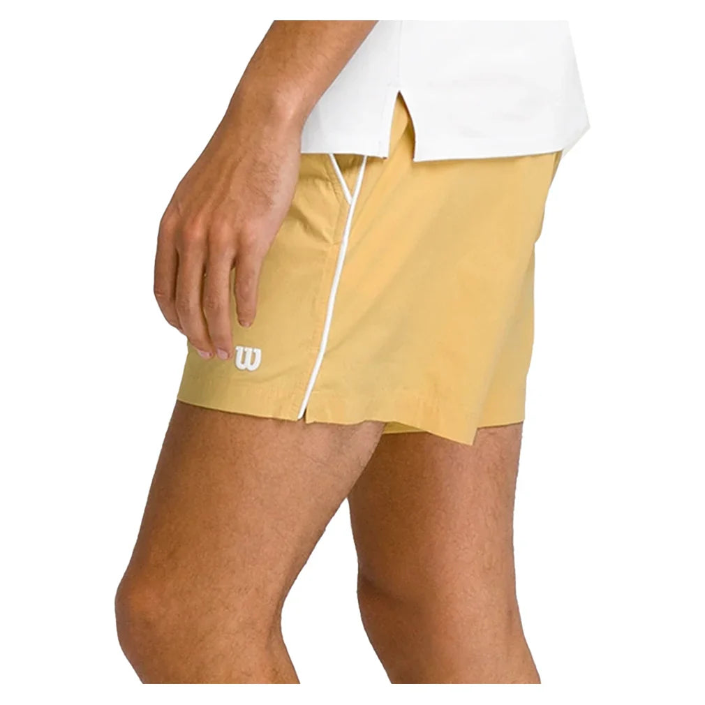 Men`s 6 inch Unlined Volley Tennis Shorts Golden