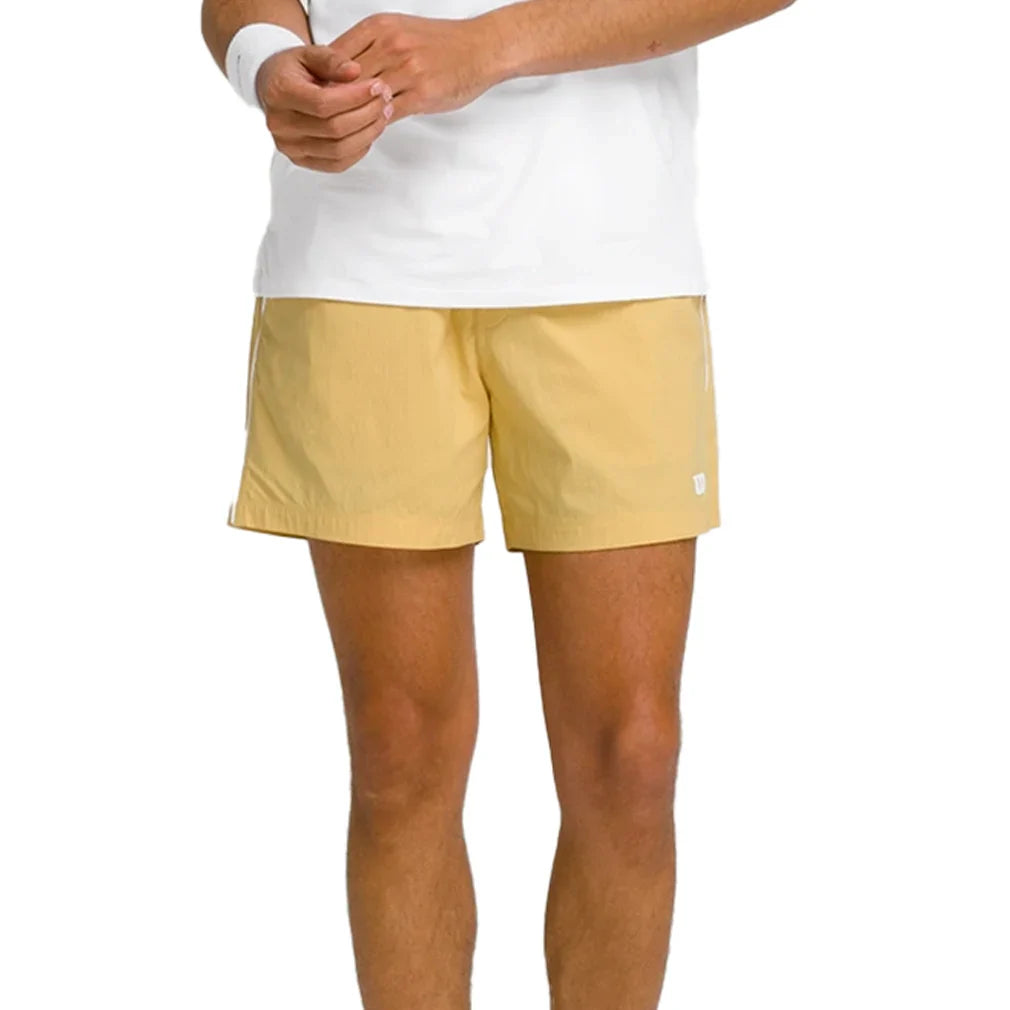 Men`s 6 inch Unlined Volley Tennis Shorts Golden