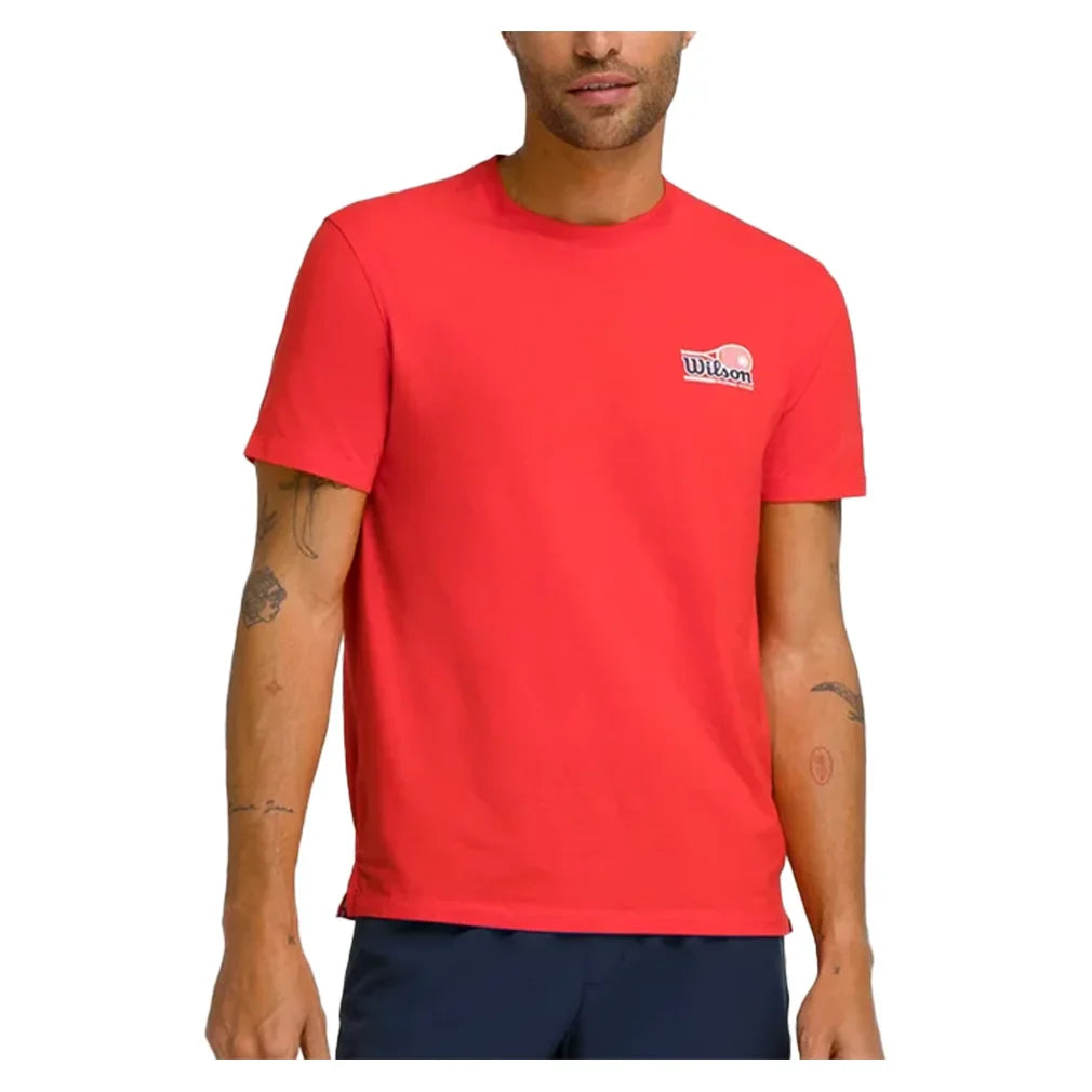 Men's Easy Street Tee Infrared and Classic Navy