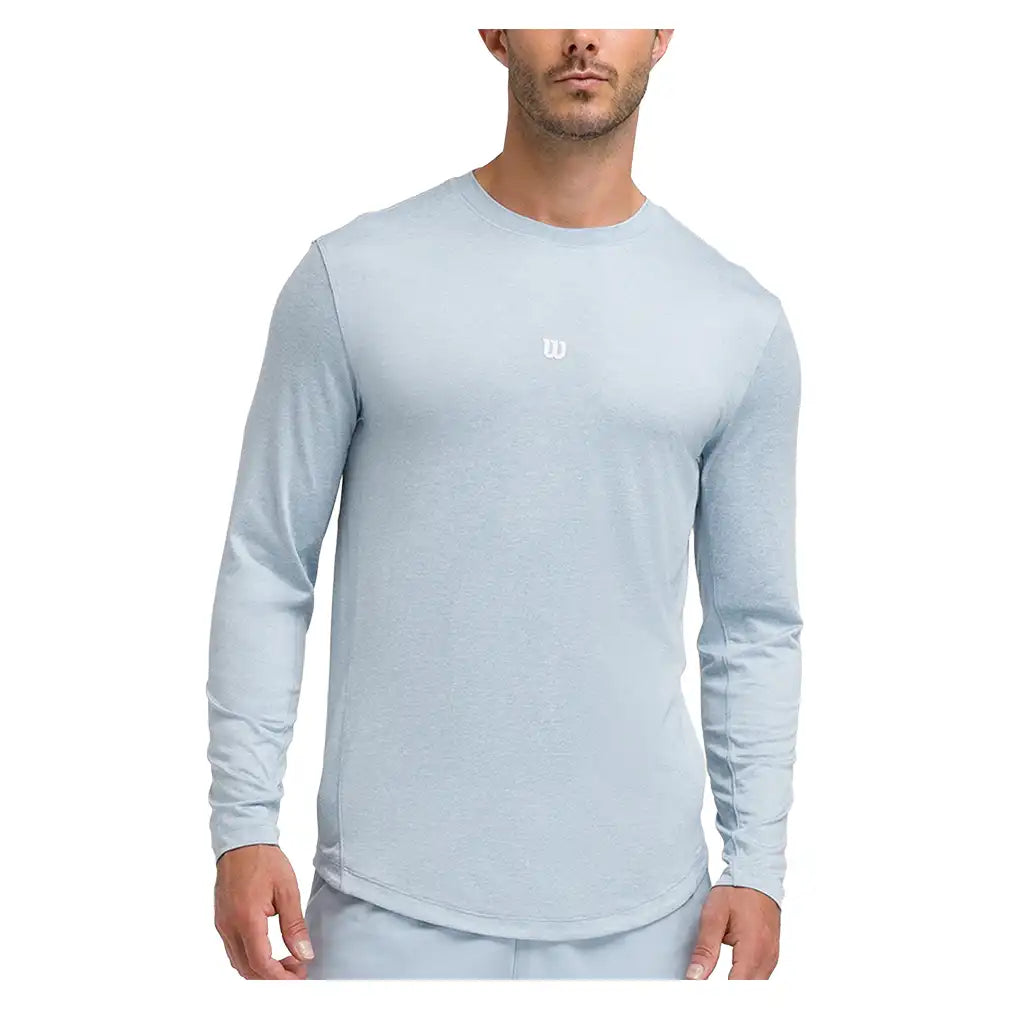 Men's Everyday Performance Long Sleeve Tennis Tee Blue Fog