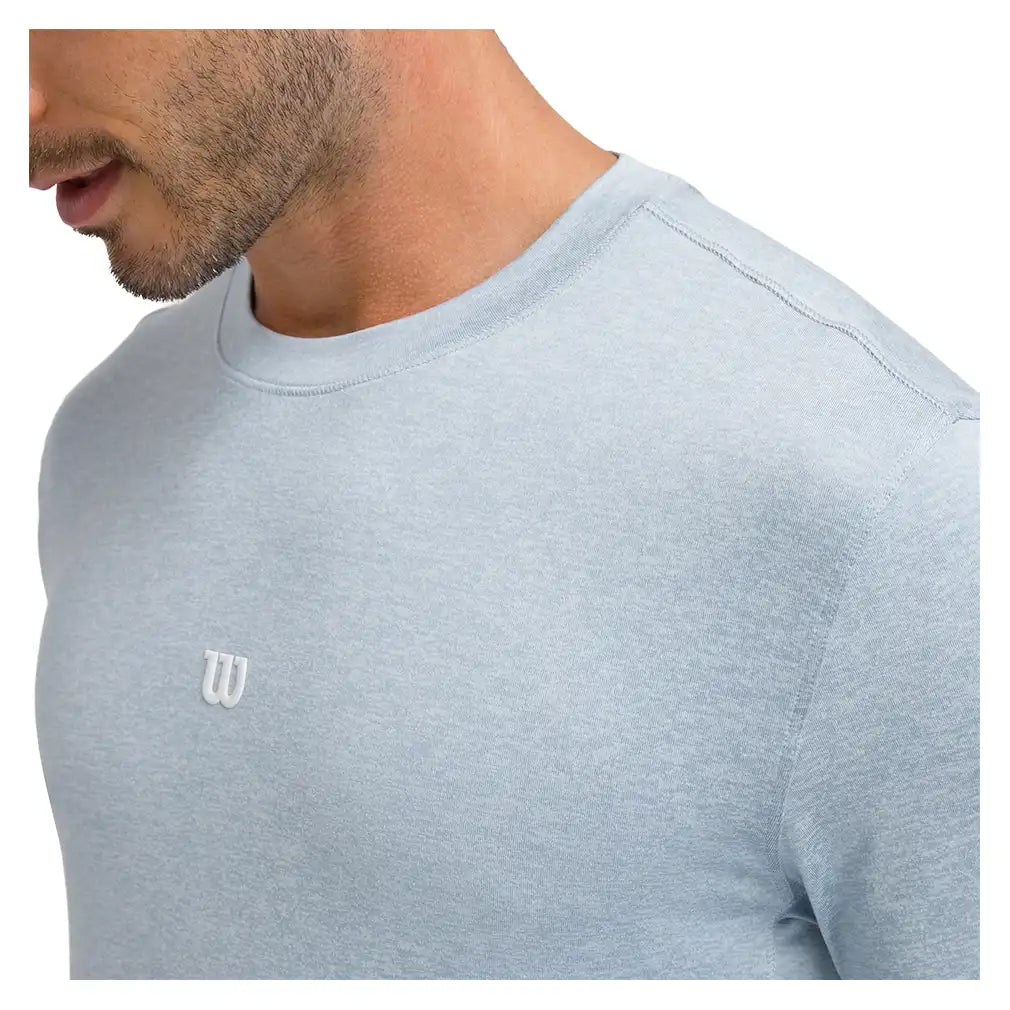 Men's Everyday Performance Long Sleeve Tennis Tee Blue Fog