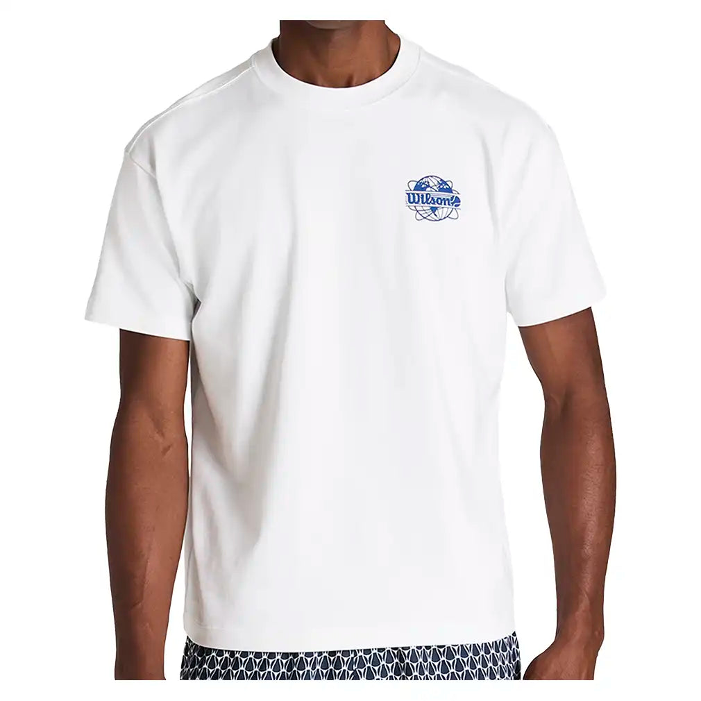 Men's Classic Graphic Tee Bright White and Blue Quartz