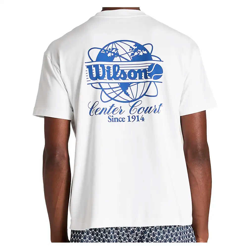 Men's Classic Graphic Tee Bright White and Blue Quartz