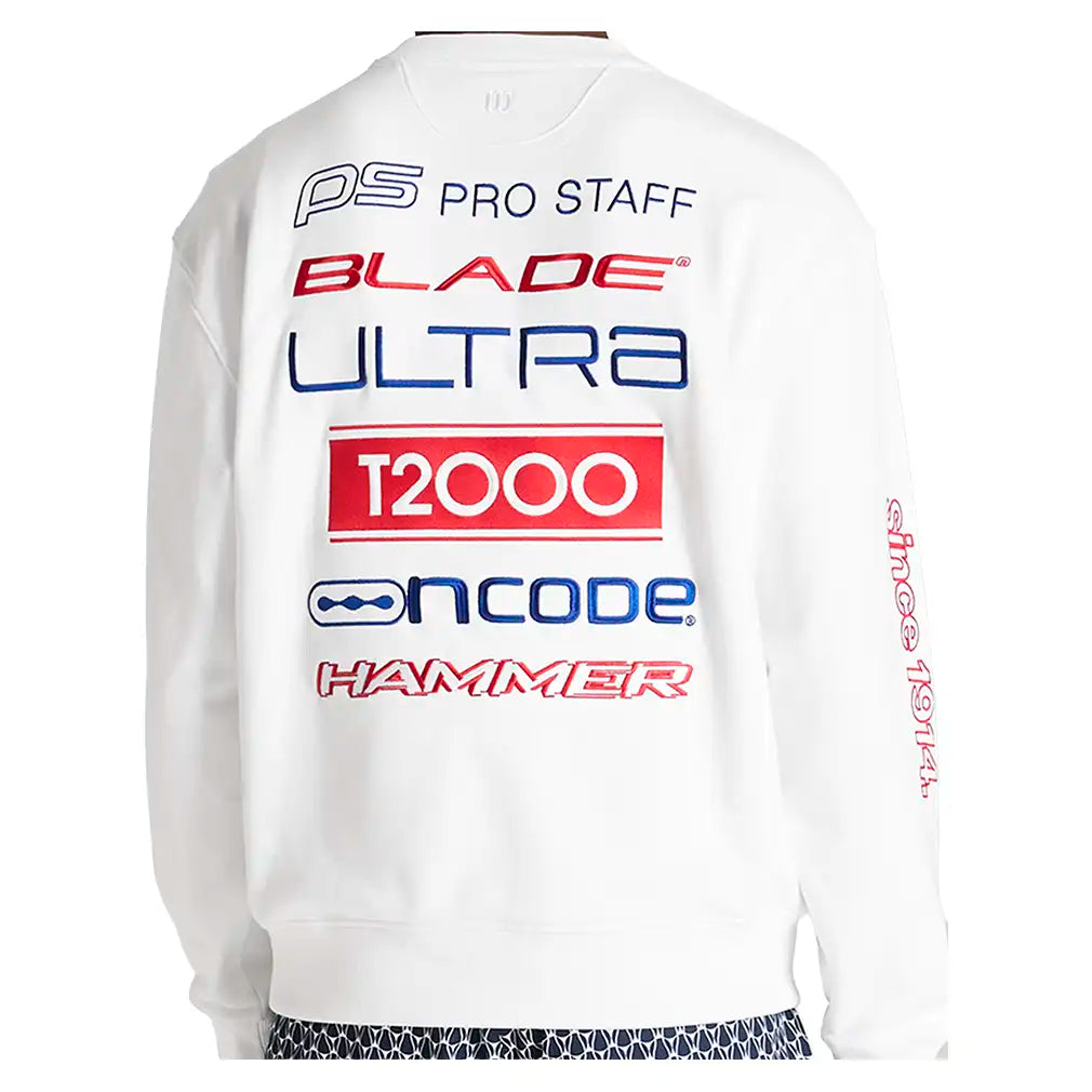 Men's Playstate Crew Sweatshirt Bright White and Varsity Red