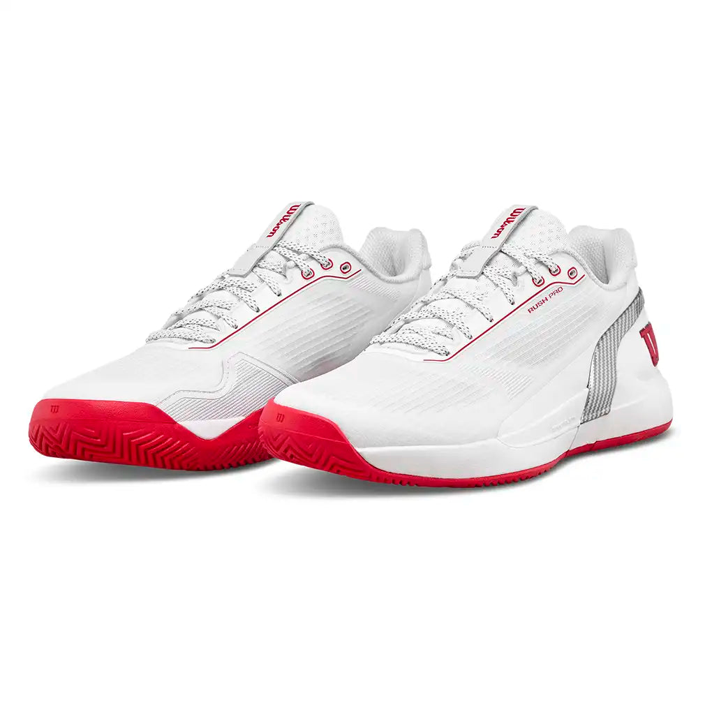 Men's RUSH PRO 5 CTC Shoes White and Wilson Red