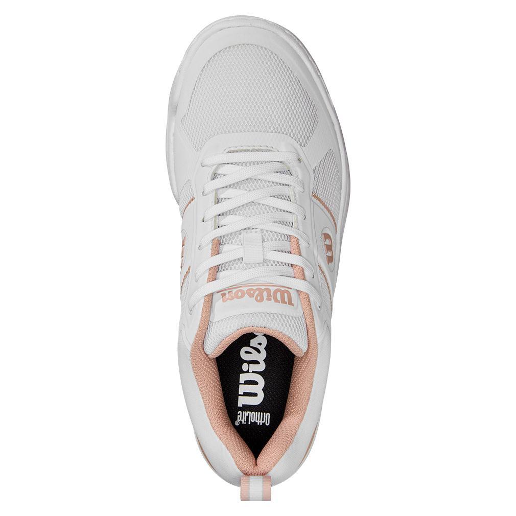 Women's Pickle Pro Pickleball Shoes White and Cameo Rose