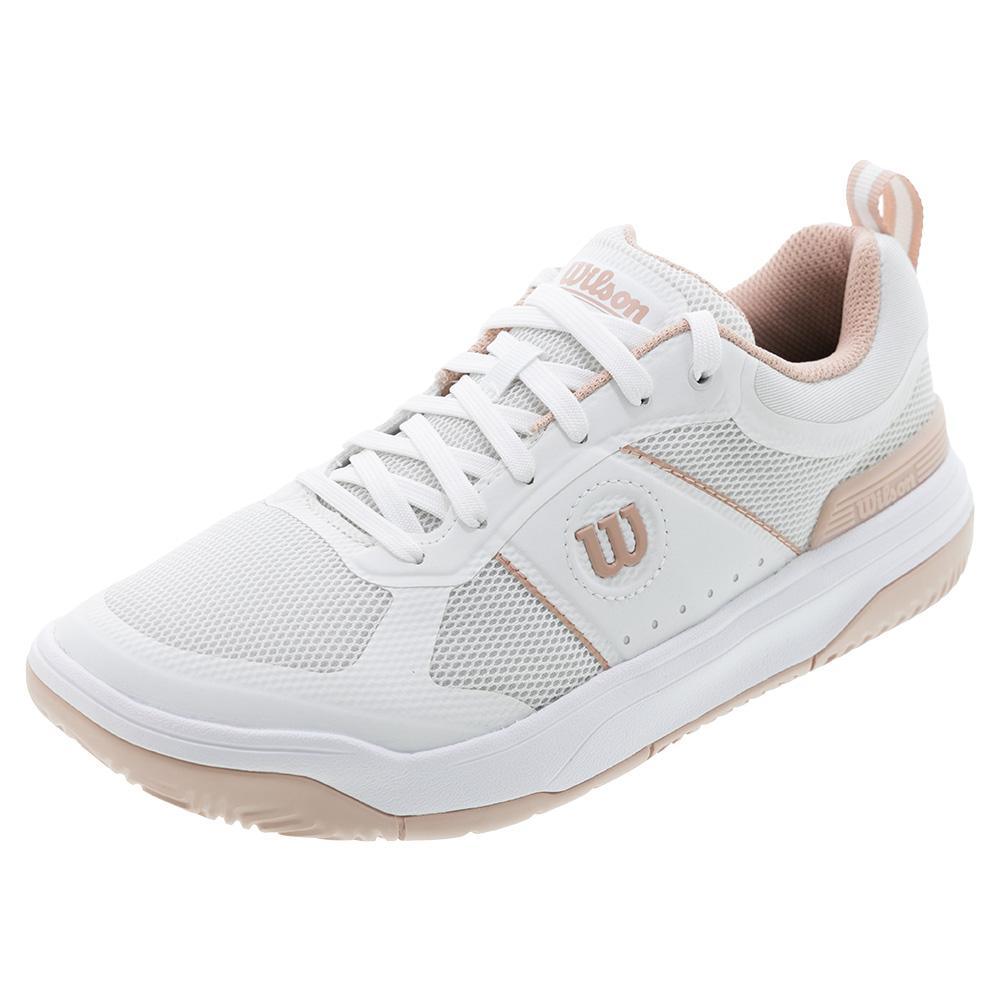 Women's Pickle Pro Pickleball Shoes White and Cameo Rose