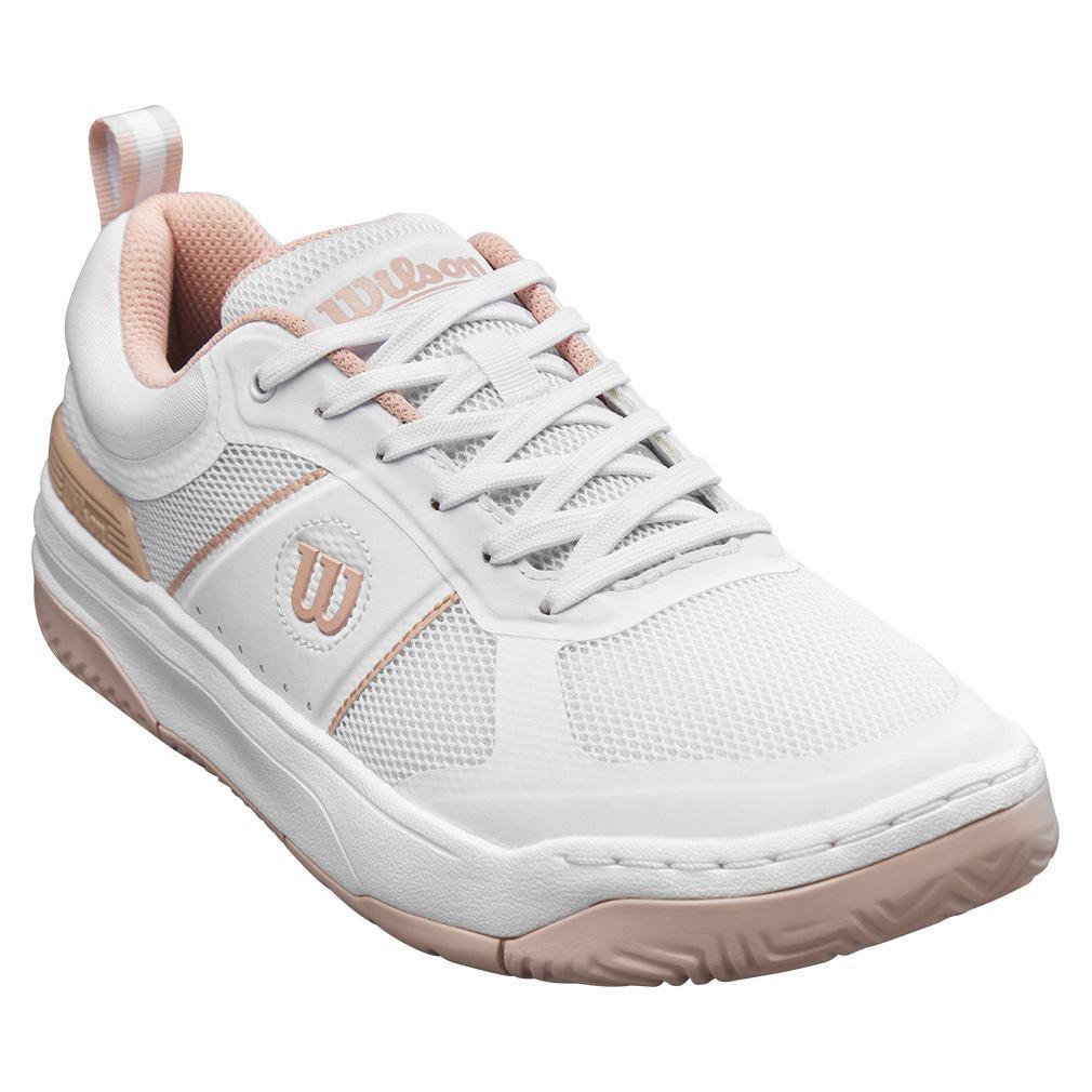 Women's Pickle Pro Pickleball Shoes White and Cameo Rose