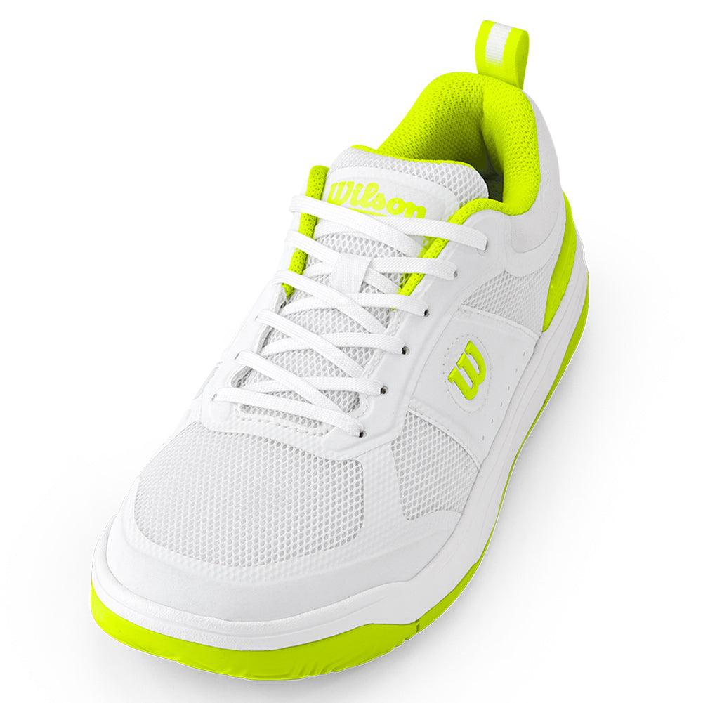 Women's Pickle Pro Pickleball Court Shoes White and Safety Yellow