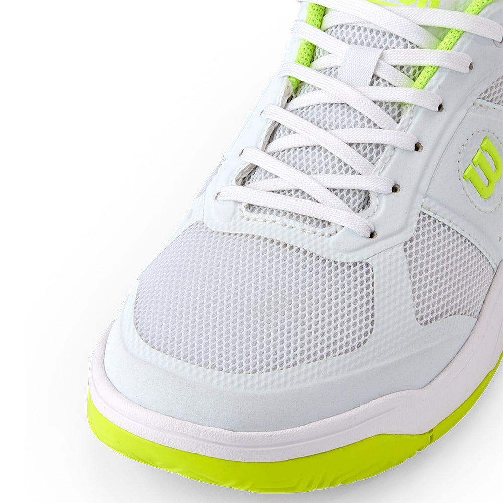 Women's Pickle Pro Pickleball Court Shoes White and Safety Yellow