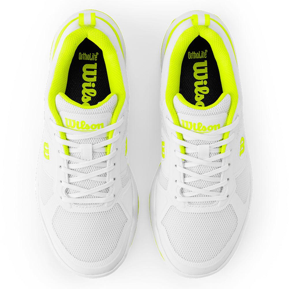 Women's Pickle Pro Pickleball Court Shoes White and Safety Yellow