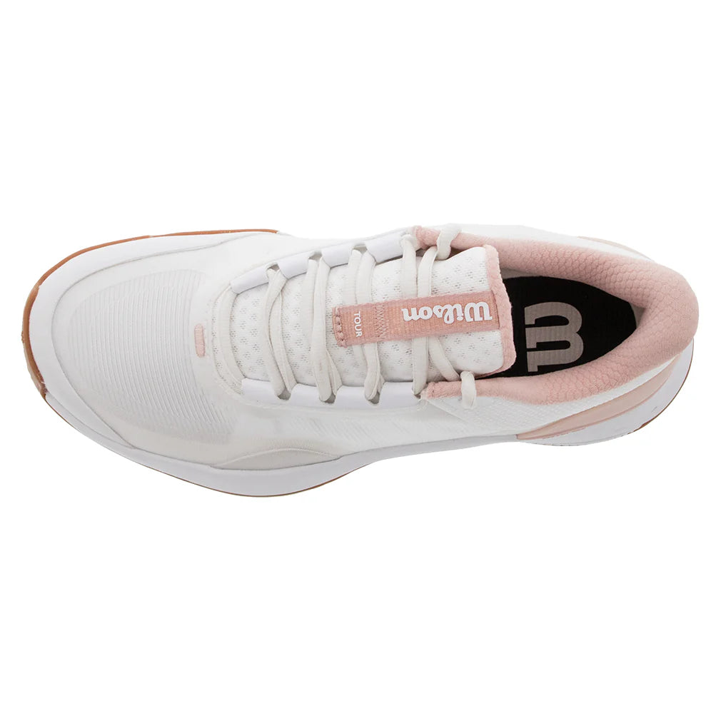 Womens Intrigue Tour Court Shoes White and Cameo Rose