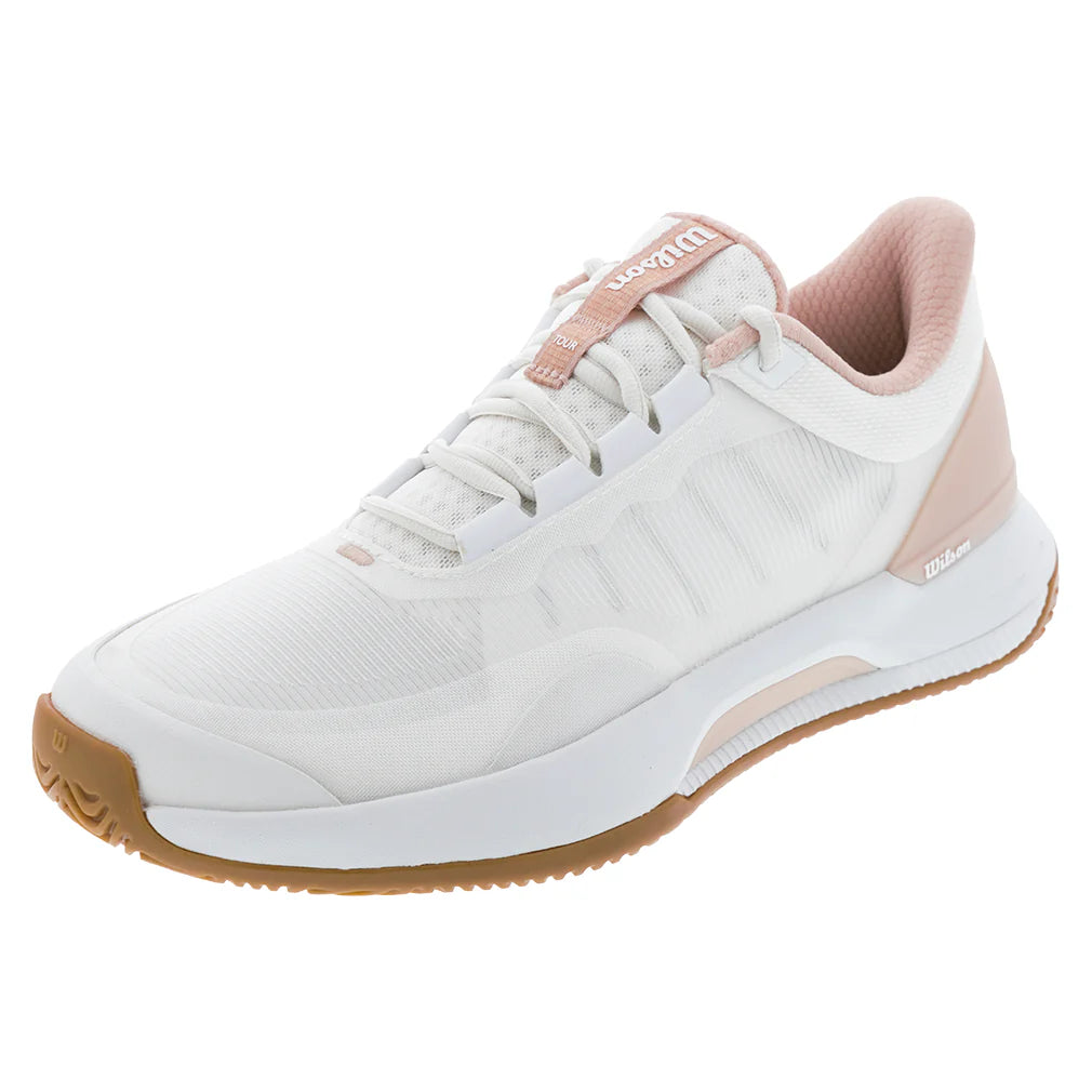 Womens Intrigue Tour Court Shoes White and Cameo Rose