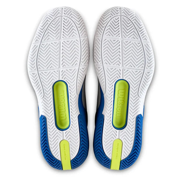 Men's Rush Pro 5 Court Shoes White and Deja Vu Blue