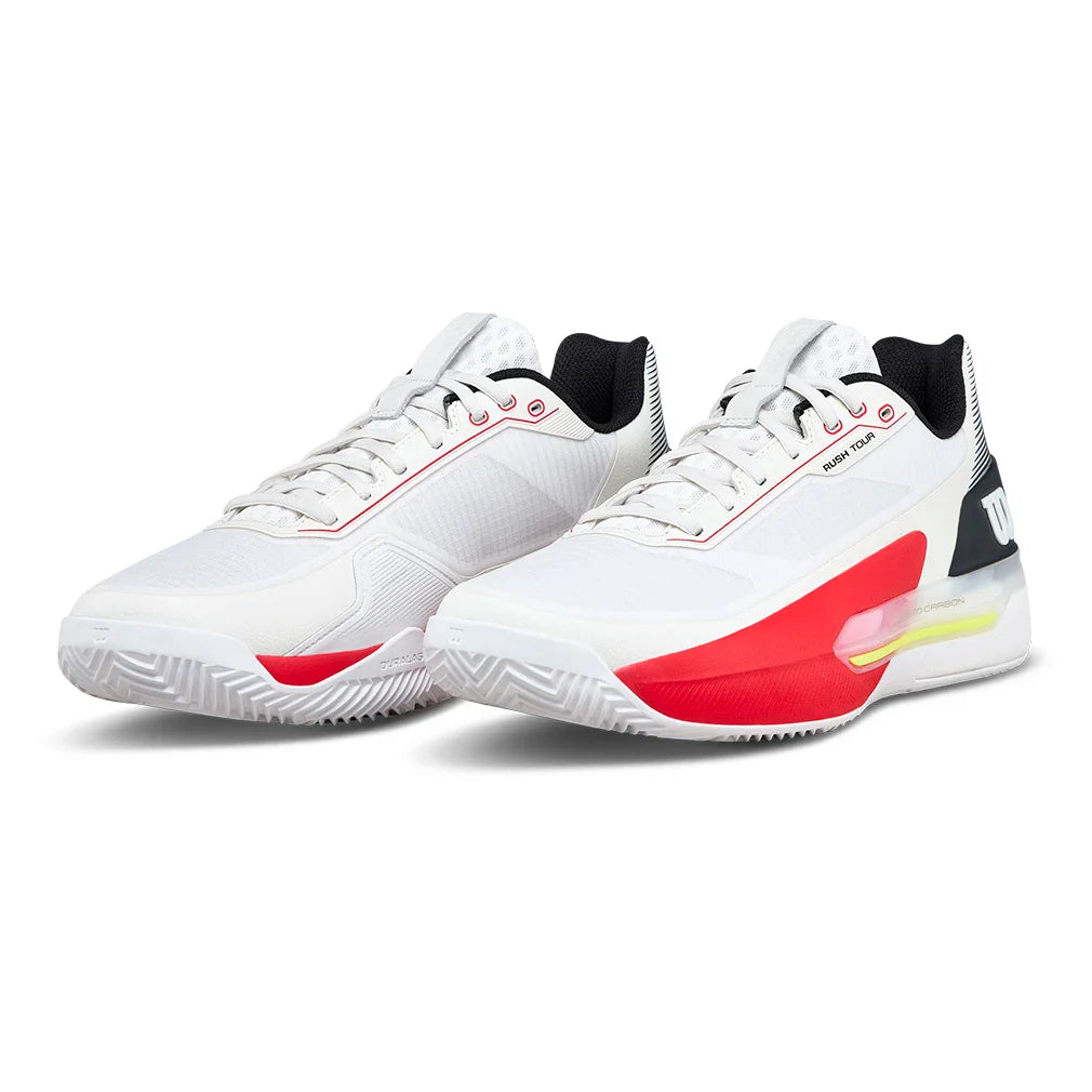 Men's Rush Tour 5 Clay Shoes White and Black