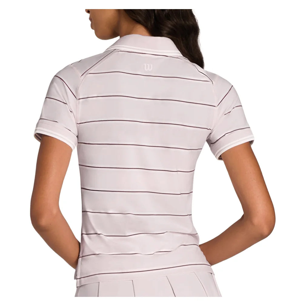 Women's Club Horizontal Stripe Polo Lilac Ash, Wilson, Pickleball Express, WW00306Z044001-F26-1