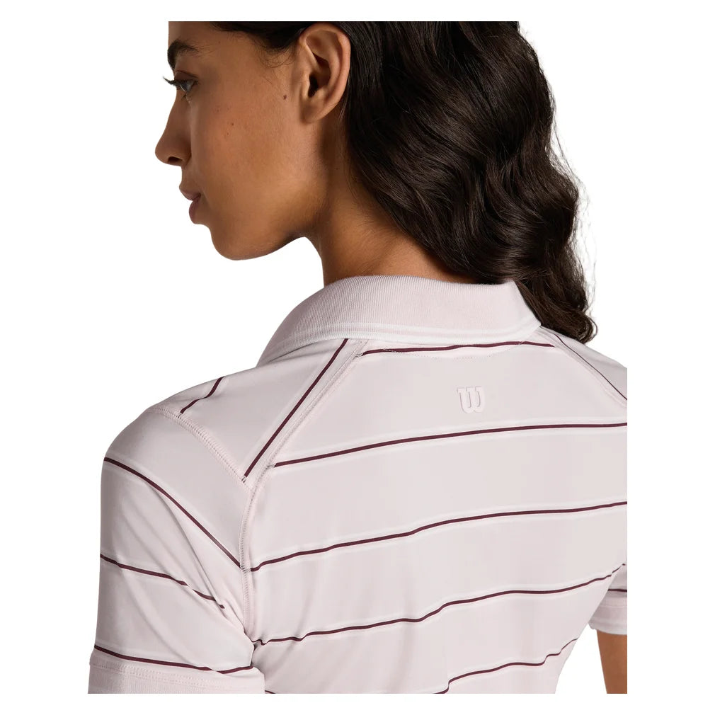 Women's Club Horizontal Stripe Polo Lilac Ash, Wilson, Pickleball Express, WW00306Z044001-F26-3