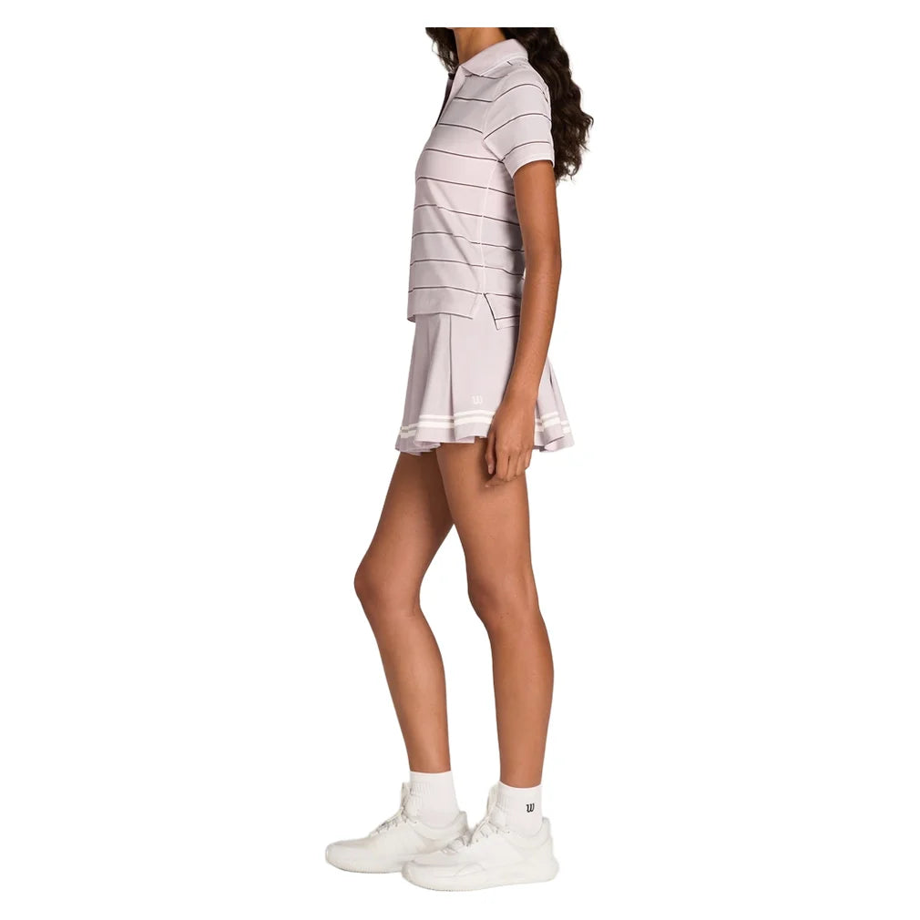Women's Club Horizontal Stripe Polo Lilac Ash, Wilson, Pickleball Express, WW00306Z044001-F26-6