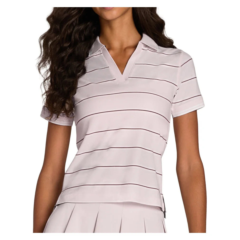 Women's Club Horizontal Stripe Polo Lilac Ash, Wilson, Lilac Ash, Pickleball Express, WW00306Z044001-F26-LILAC-ASH-1