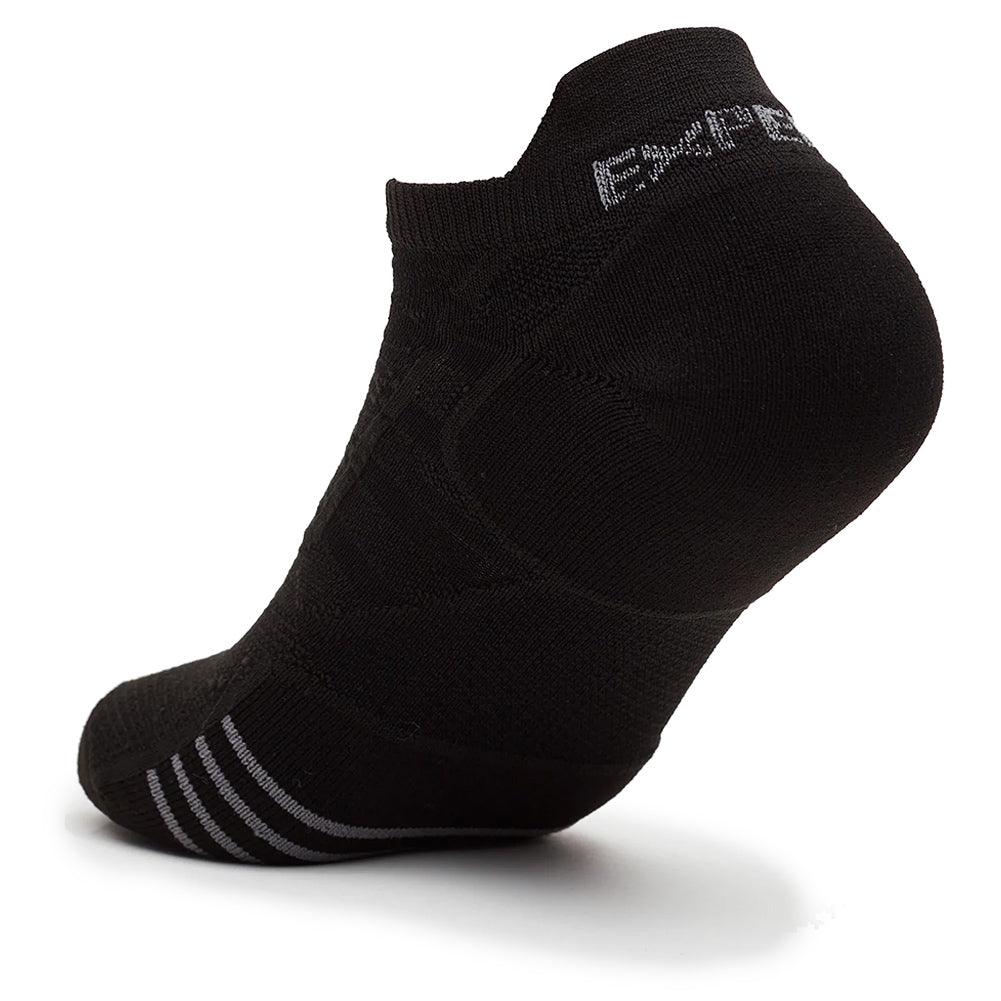 Experia Ultra Light Cushion No Show Tab Socks Black